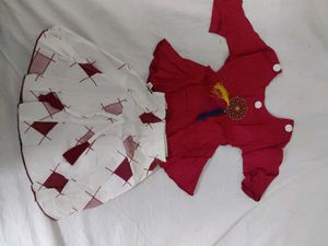 Adorable Girls Kurti and Skirt Set