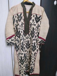Stylish Beige Kurta Set with Dupatta