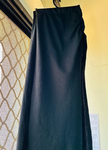 Black Crop Top And Slit Skirt