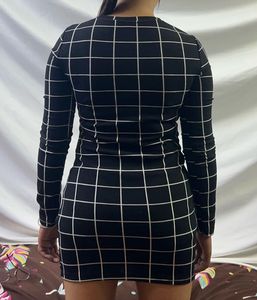 Chic Black &amp; White Grid Dress