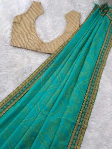 Elegant Teal Saree Blouse