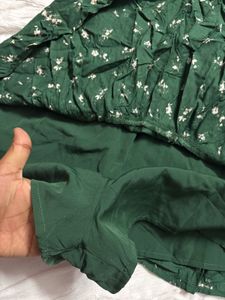 Green Floral Mini Dress