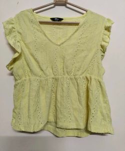 Butter Yellow Peplum Top