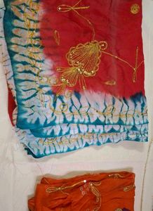 Colorful Ethnic odhna 4 set semi fabric