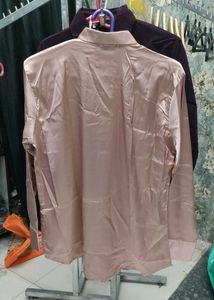 Elegant Pink Satin Shirt
