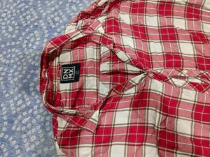 women s Red pink Plaid Button-Down Shirt dnmx