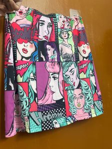 Berrylush multicoloured graphic simply mini skirt