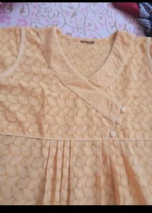 Bright Yellow Embroidered Kurta