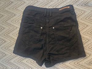 Classic Black Denim Shorts