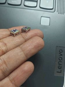 92.5 Silver Amethyst Square Stud Earrings
