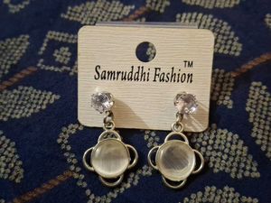 Silver Oxidised Mirror Drop Earrings ✨ | Free Size