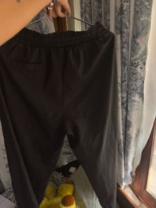 Black Casual Drawstring Pants