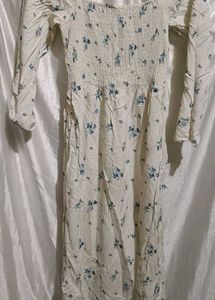 Floral Print Smocked Midi Dress