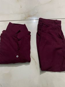 Burgundy Embellished Kurta