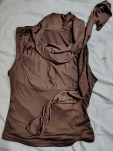 Savana Elegant Brown Halter Neck Top