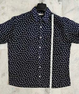 Men's Short Sleeve Printed Transparent Shirt