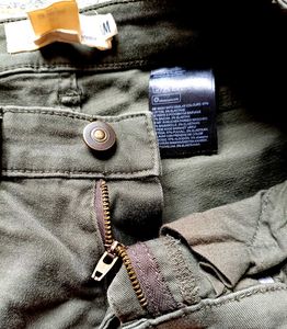 H&amp;M LOGG olive green moto jeans f