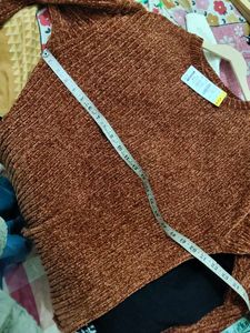 Cozy Brown Chenille Knit Sweater