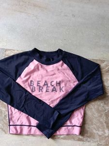 Pink and Navy "Beach Break" Rash Guard