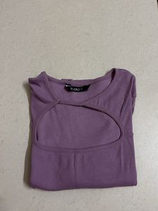 Purple Cutout T-Shirt