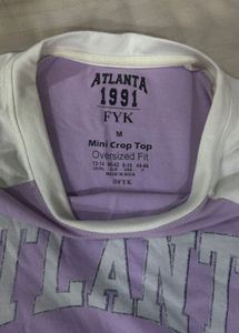 Lavender White Crop Top