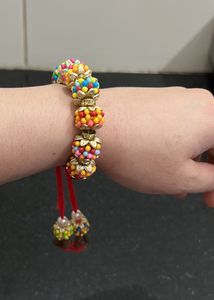 Colorful Beaded Bracelet with Tassels