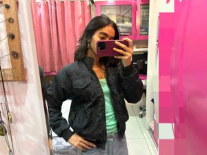 Stylish Black Bomber Jacket