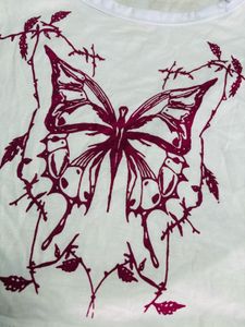 Cute Butterfly Graphic Crop Top