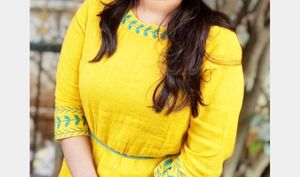 Stylish Mustard yellow A-line Top