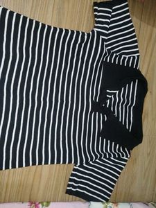 Striped Polo Neck Dress