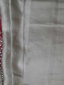 Elegant Cream &amp; Maroon Saree