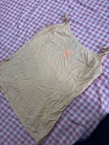 Embroidered Beige Spaghetti Strap Kurta