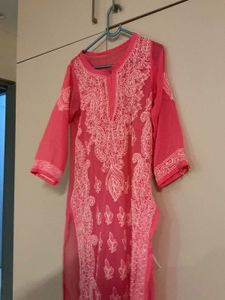 Pink Chikankari Kurti