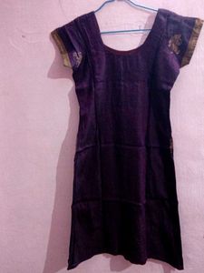Elegant Purple Cotton Silk Kurta set