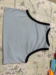 Light Blue Cropped Tank Top
