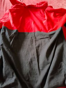 Red &amp; Black Color Block Shirt