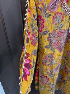 Mustard Yellow Embellished Cord Set