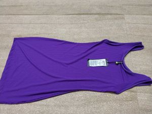 Vibrant Purple Sleeveless Ribbed Dress