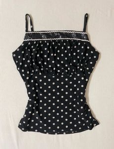 Black Polka Dot Camisole Top