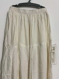 Elegant Off-White Ethnic Maxi Skirt