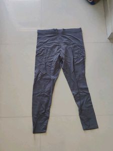 Gray Elastic Waist Pants