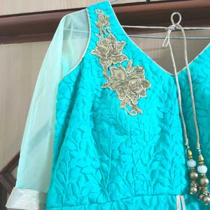 Stunning Teal Ethnic Gown