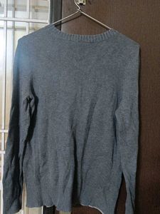 Chic Grey Sweat shirt with Zipper Accents
