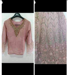 Dusty Rose Embroidered Lehenga Choli Set