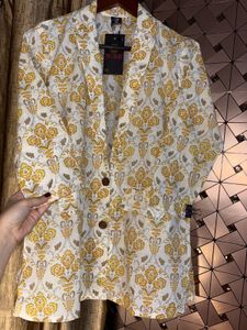 Stylish pure cotton Printed Blazer set