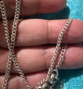 Silver Chain with Purple Pendant