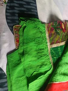 Beautiful Embroided Green Saree