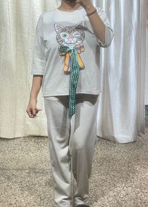 Cute Cat Print T-Shirt