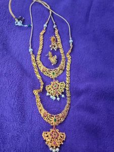 Gold-toned Necklace And Long Haram