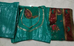 Elegant Saree With Stitched Blouse & Chaniya